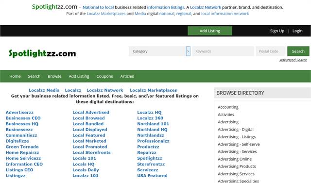 Spotlightzz.com - National to local business related information listings.