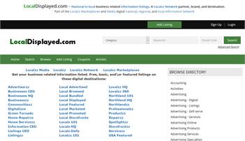 LocalDisplayed.com - National to local business related information listings.